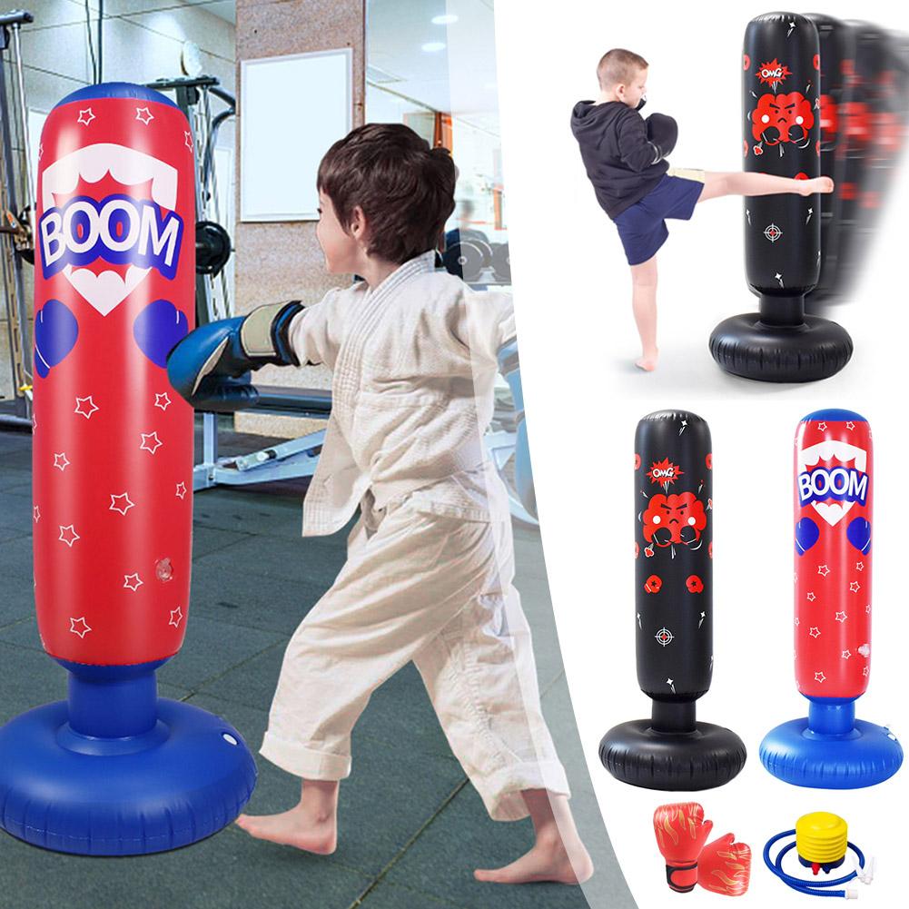 thumbnail image 2 of Ruifaya BBASILIYSD Saco de boxeo para niños, saco de boxeo de juguete con guantes de boxeo, juego de saco de boxeo inflable estable más grande de 48 pulgadas, inflable para niños, 2 of 7
