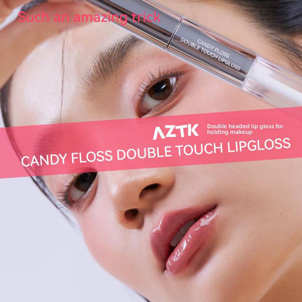thumbnail image 3 of Wartleves Aztk Lápiz labial de doble punta con brillo de labios Mirror Glaze Ma Long Oil GXW, 3 of 7