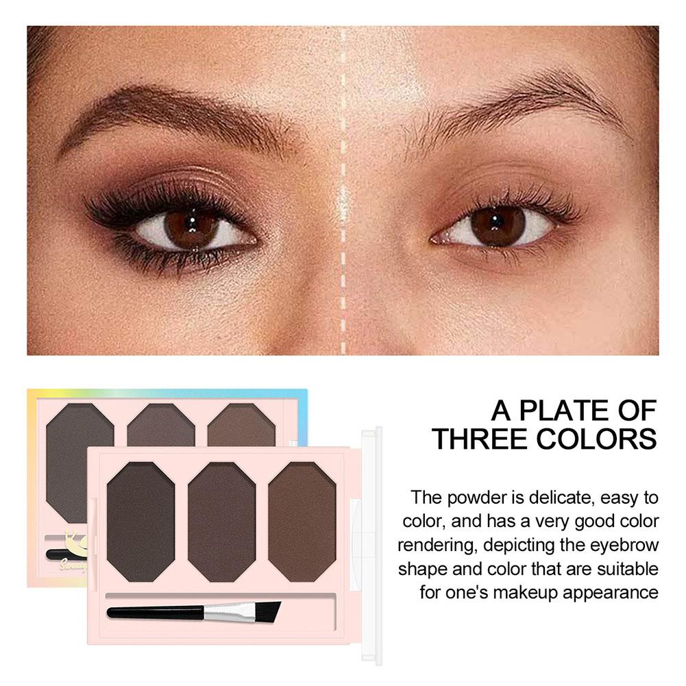 thumbnail image 3 of SGACAI Paleta de maquillaje en polvo para cejas de 3 colores, resistente al agua, para realzar las cejas, 3 of 7