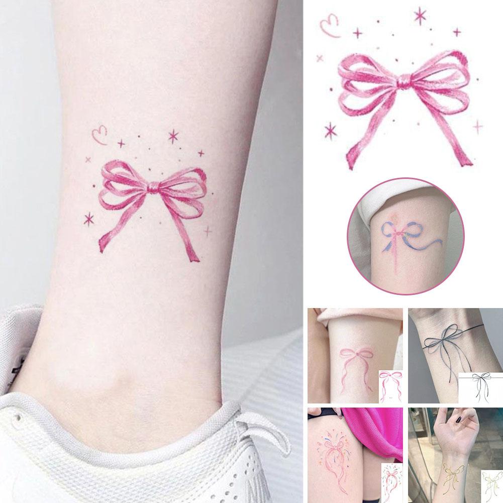 thumbnail image 3 of SGACAI Hojas de tatuajes temporales de lazo, pegatinas impermeables para brazos, piernas y cuerpo, tatuajes de Halloween Z λд, 3 of 7