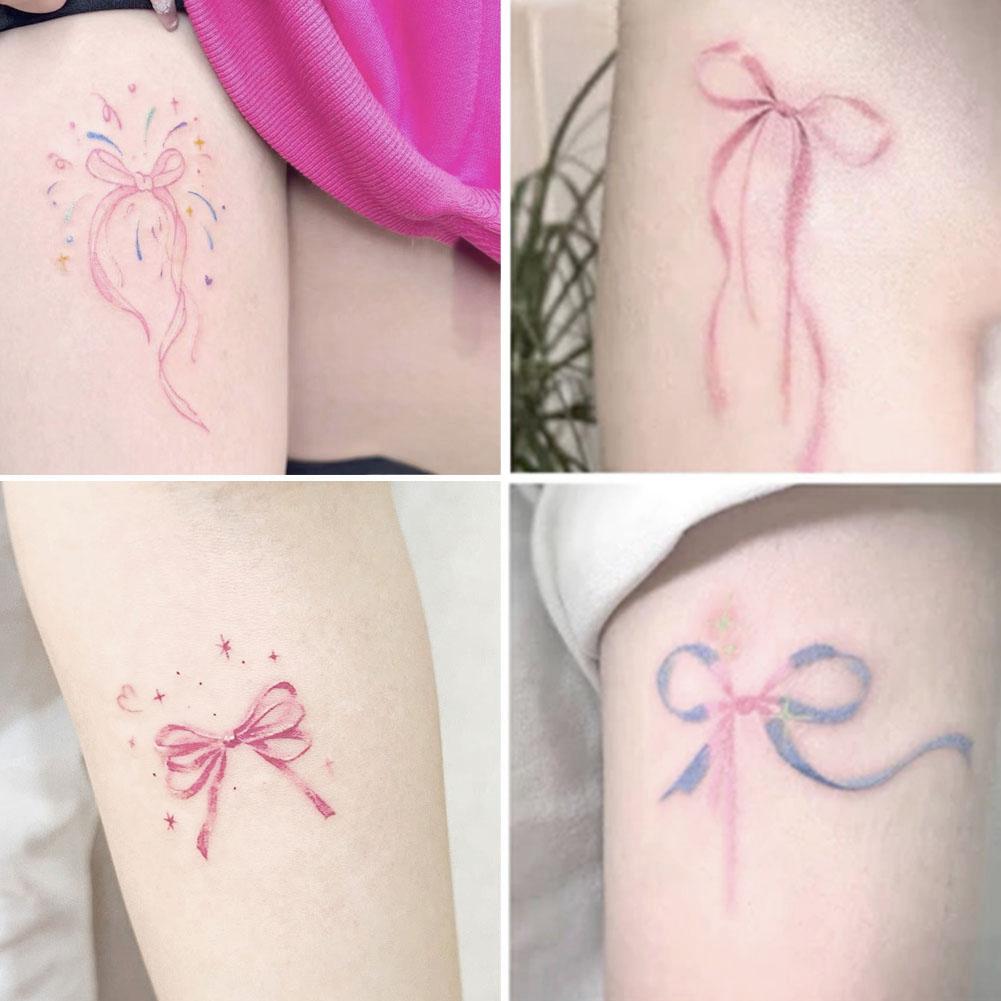 thumbnail image 2 of SGACAI Hojas de tatuajes temporales de lazo, pegatinas impermeables para brazos, piernas y cuerpo, tatuajes de Halloween Z λд, 2 of 7
