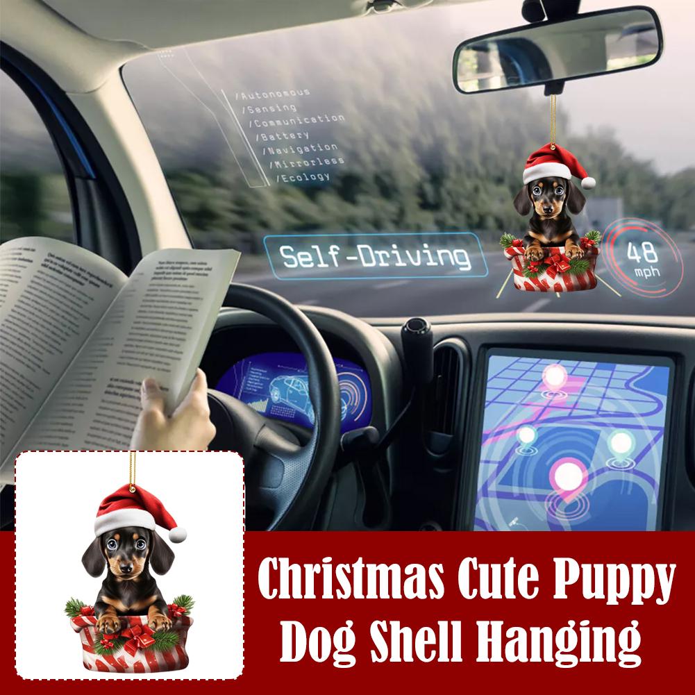 thumbnail image 2 of Wartleves Colgante de perro navideño acrílico para espejo retrovisor de coche, decoración DIY, 2 of 7