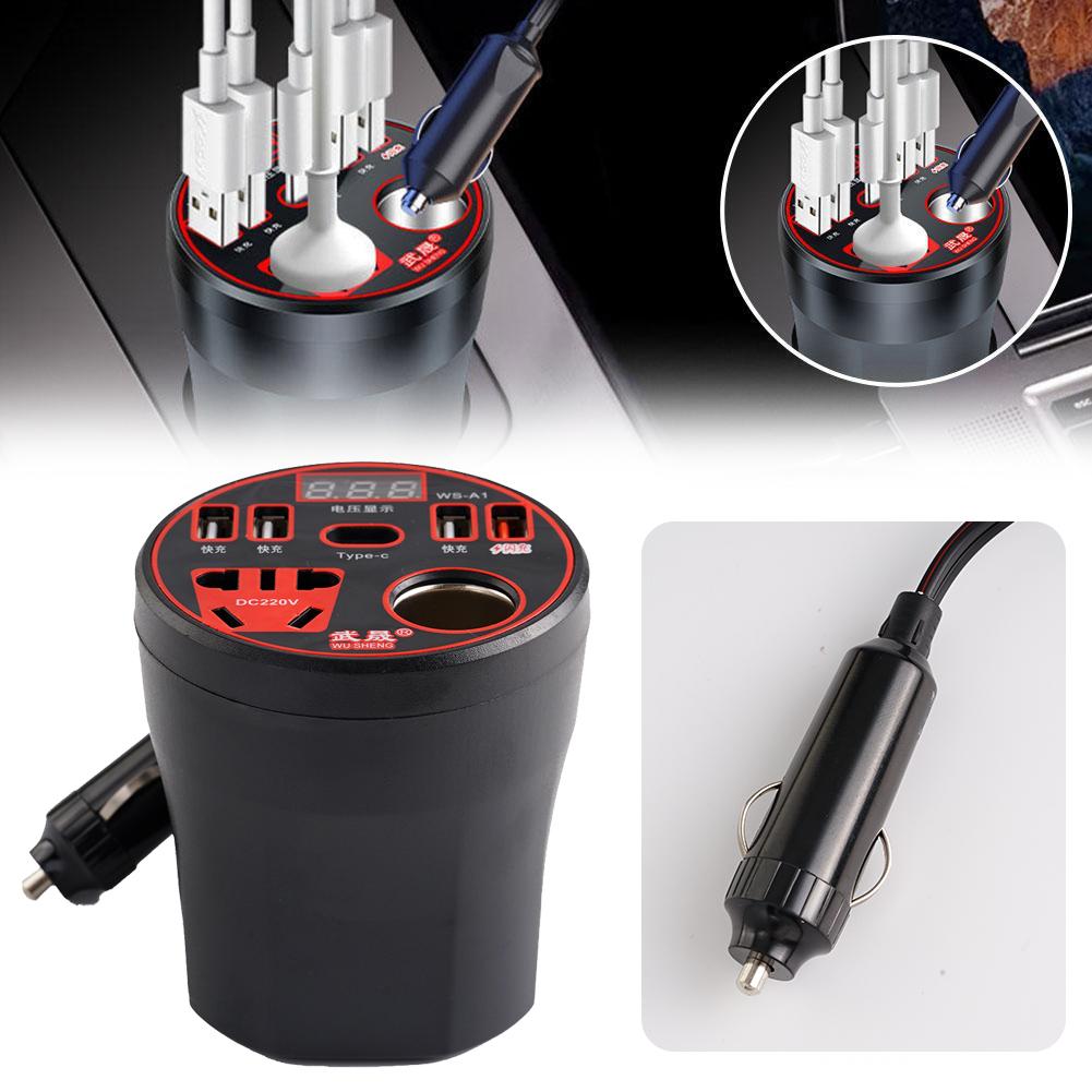 thumbnail image 3 of Wartleves Inversor de corriente digital para automóvil de 200 W, inversor multifuncional integrado UKGJ✨., 3 of 7