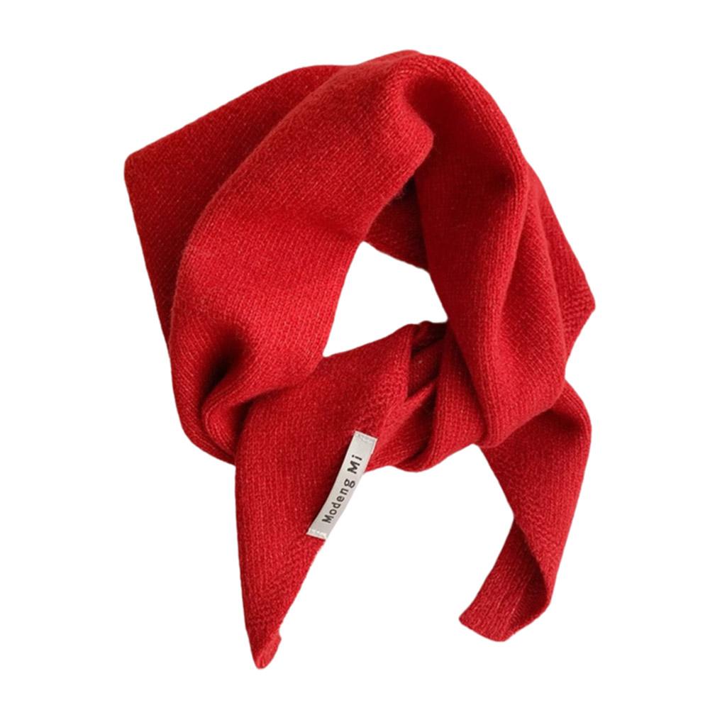 thumbnail image 4 of Wartleves Bufanda chal triangular de punto de color sólido, prenda exterior para mujer, capa cálida y práctica, 4 of 7