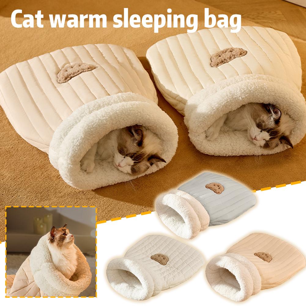 thumbnail image 2 of SGACAI Saco de dormir para mascotas, almohadilla térmica, acogedora cama para gatos, cueva, tamaño 2, bolsa de algodón PP U5, 2 of 7