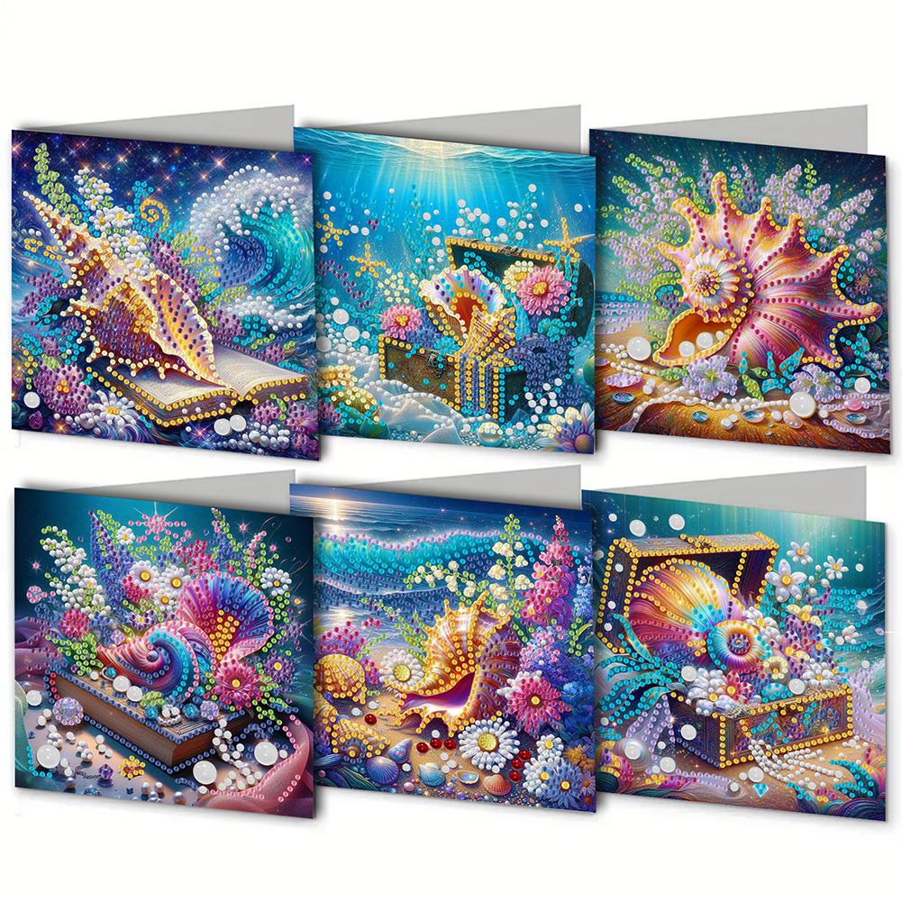 thumbnail image 4 of SGACAI Kit de 6 tarjetas de felicitación con pintura de diamantes creativos, regalo hecho a mano, nuevo F3, 4 of 7