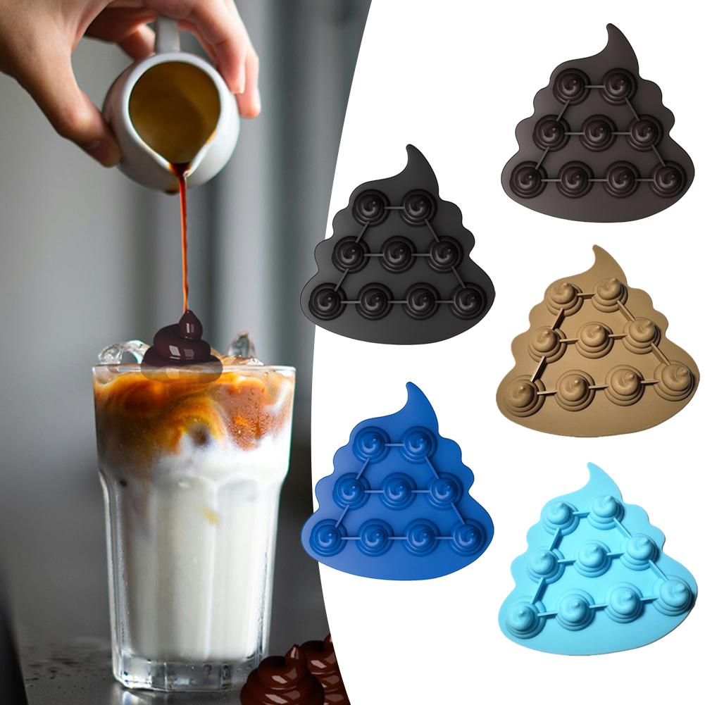 thumbnail image 2 of SGACAI Cubitos de hielo de silicona para whisky, moldes de chocolate y caramelos con forma de caca, divertidos moldes de silicona para hacer caca, 2 of 7