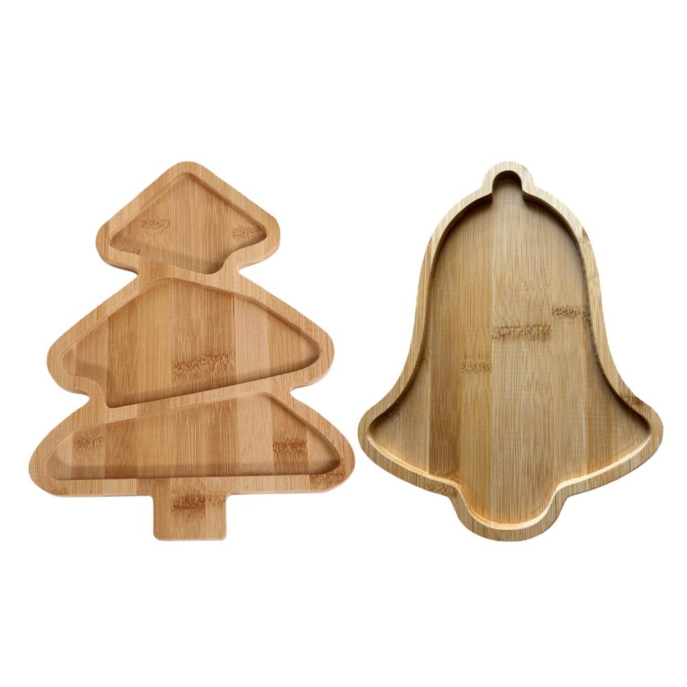 thumbnail image 4 of Wartleves Tablas de charcutería navideñas GINTBN, tabla de cortar de madera con forma de árbol de Navidad o campana de Navidad con mango, bonita tabla de cortar navideña para queso, fruta, pan, ensala, 4 of 7