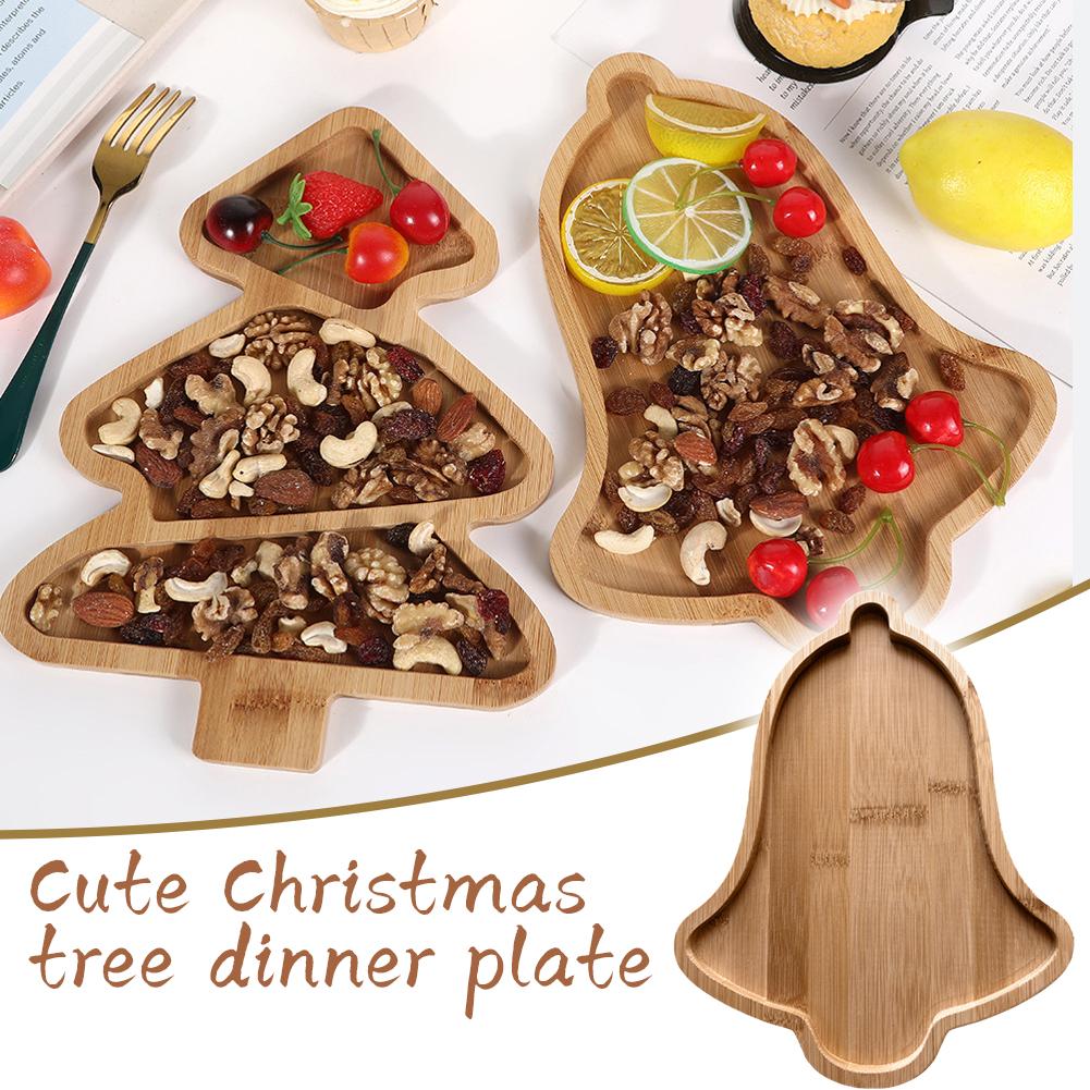 thumbnail image 3 of Wartleves Tablas de charcutería navideñas GINTBN, tabla de cortar de madera con forma de árbol de Navidad o campana de Navidad con mango, bonita tabla de cortar navideña para queso, fruta, pan, ensala, 3 of 7