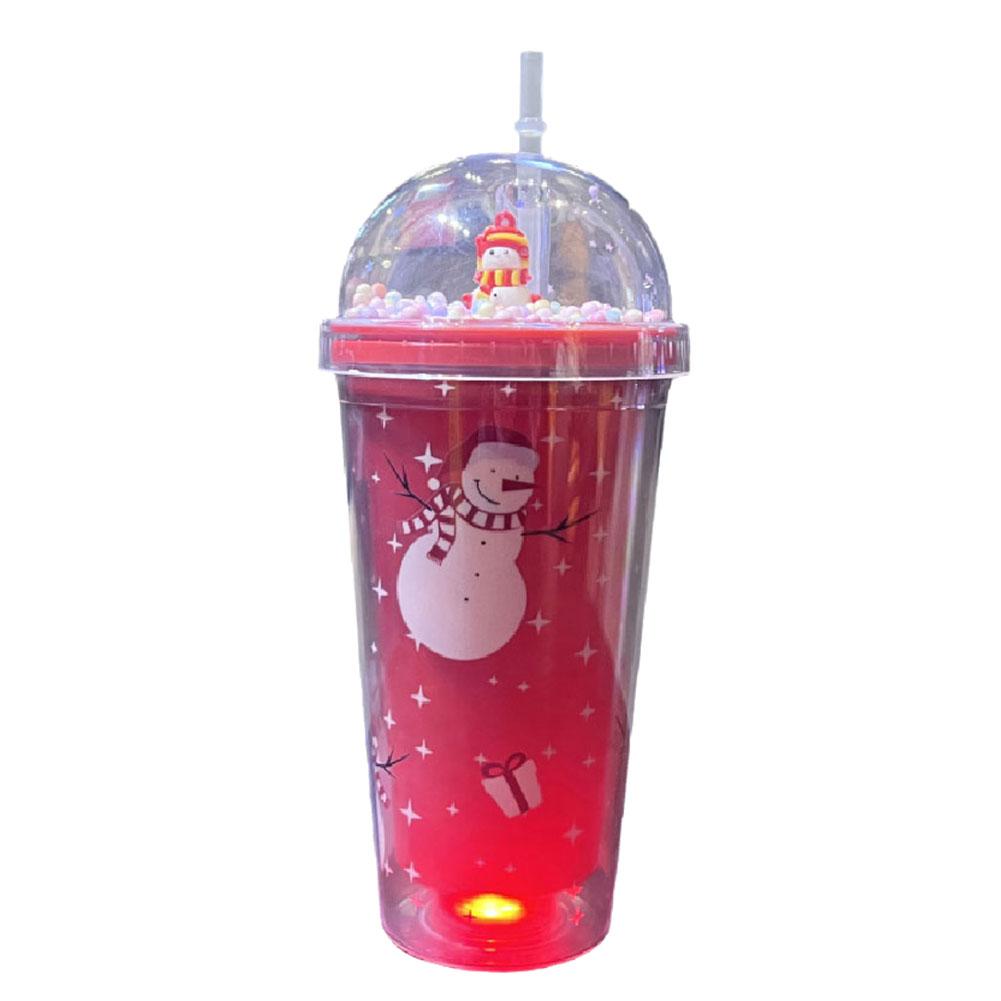 thumbnail image 4 of Ruifaya Botella de agua con dibujos animados y vaso de hielo navideño con luz, 4 of 7