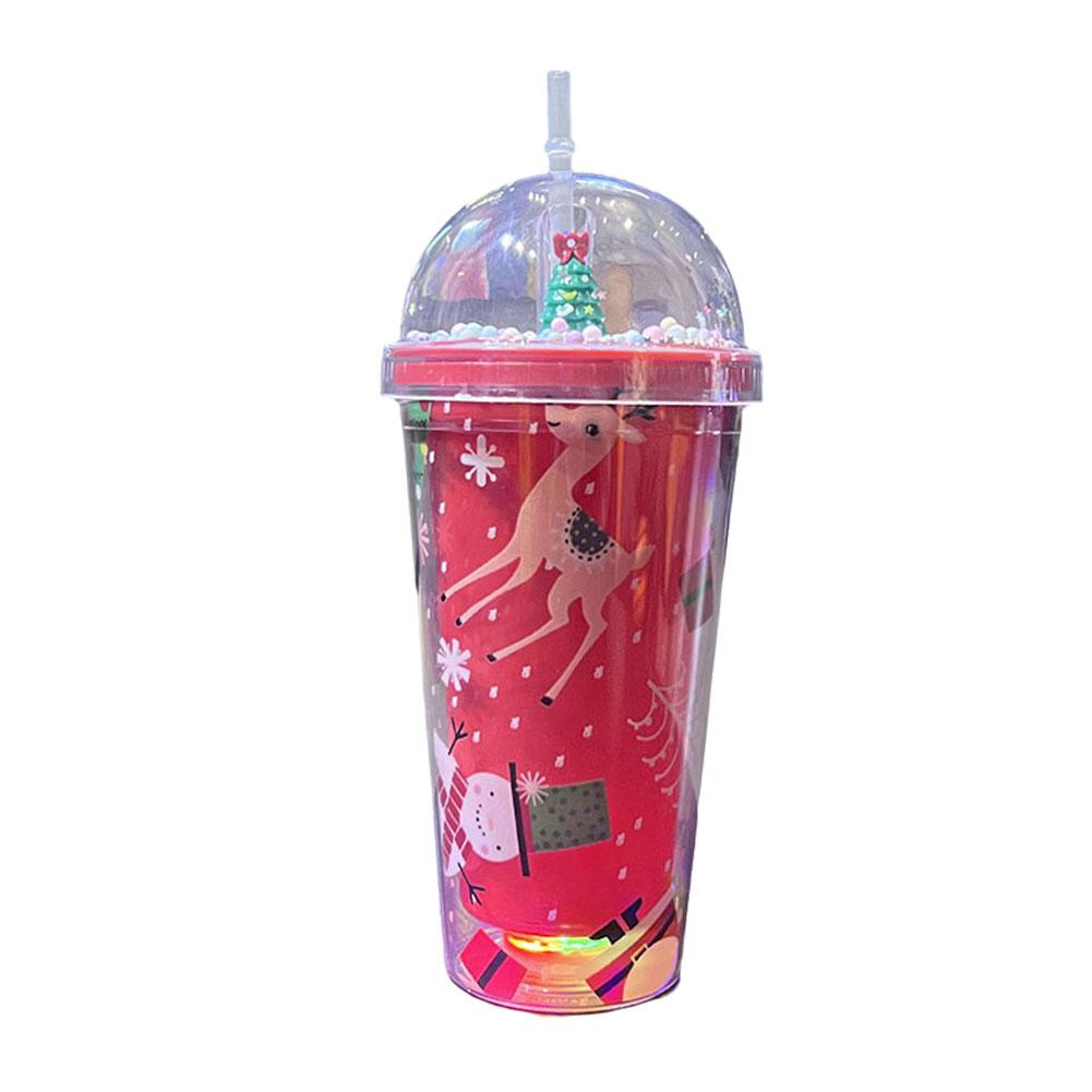 thumbnail image 5 of Ruifaya Botella de agua con dibujos animados y vaso de hielo navideño con luz, 5 of 7