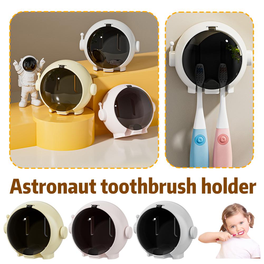 thumbnail image 3 of Ruifaya Soporte para cepillo de dientes eléctrico con forma de astronauta para baño, soporte para cepillo de dientes montado en la pared, 3 of 7