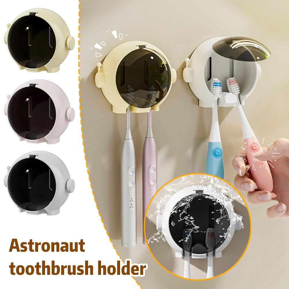 thumbnail image 2 of Ruifaya Soporte para cepillo de dientes eléctrico con forma de astronauta para baño, soporte para cepillo de dientes montado en la pared, 2 of 7