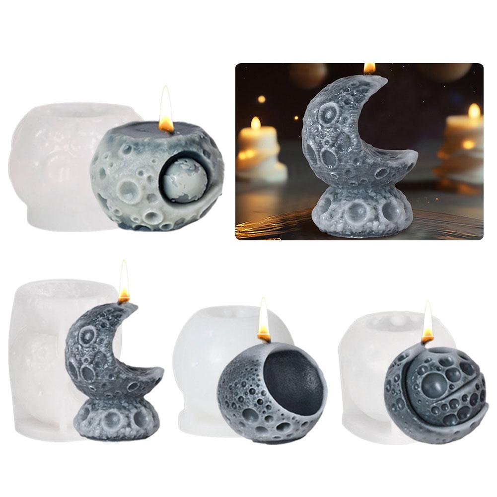 thumbnail image 3 of Ruifaya Molde de silicona para velas aromáticas con forma de luna A2Z1 ξс, 3 of 7