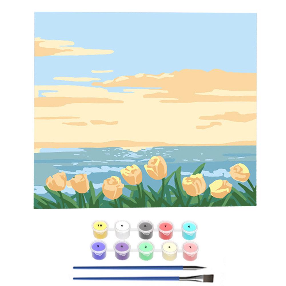 thumbnail image 4 of SGACAI Pintura digital DIY Nueva pintura al óleo digital Paisaje Pintura de flores Haute л◇, 4 of 7