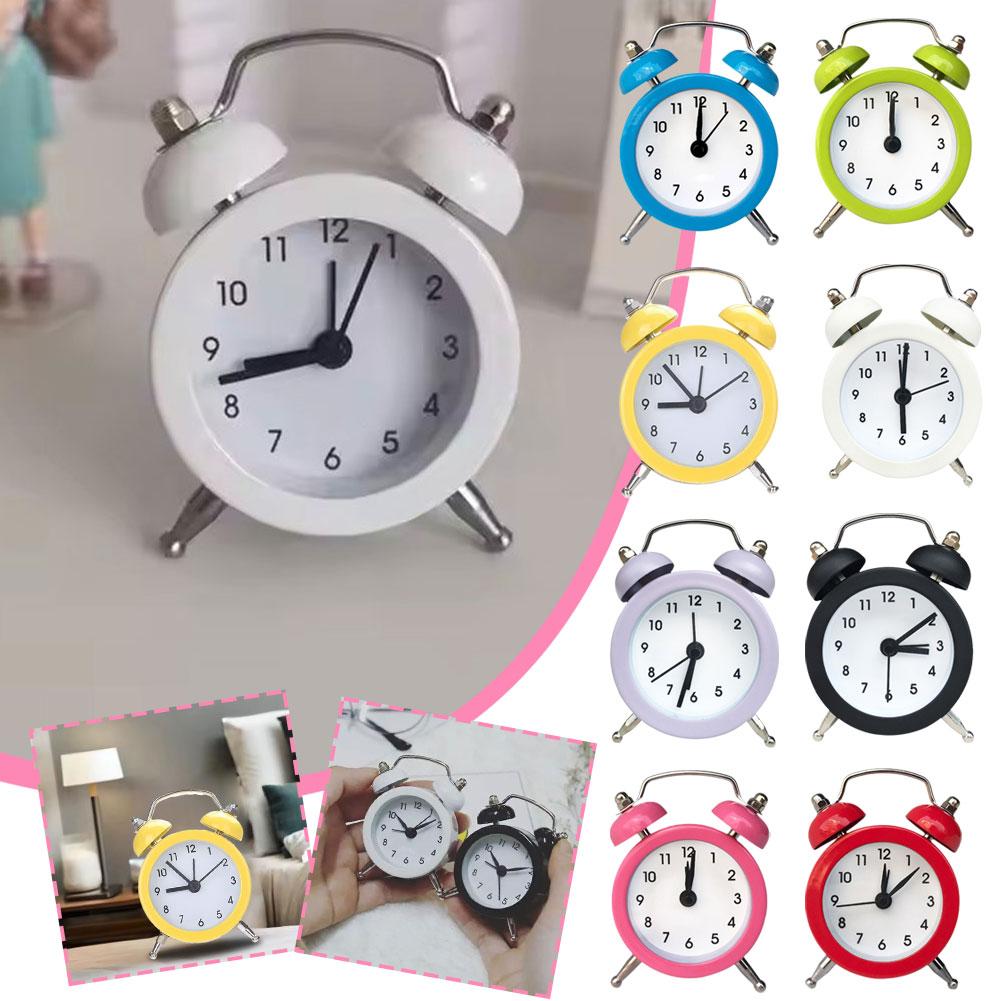 thumbnail image 2 of SGACAI Mini despertador de metal con dos campanas, relojes ruidosos, vintage, analógico, de mesa☆, 2 of 7