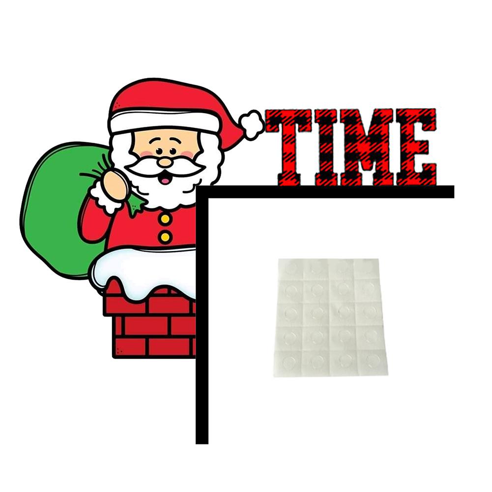 thumbnail image 4 of SGACAI Adorno para puerta de Navidad 2024, divertido adorno para esquina de puerta con marco de Papá Noel, decoración navideña con marco de madera para pared, ventana, muebles, 4 of 7