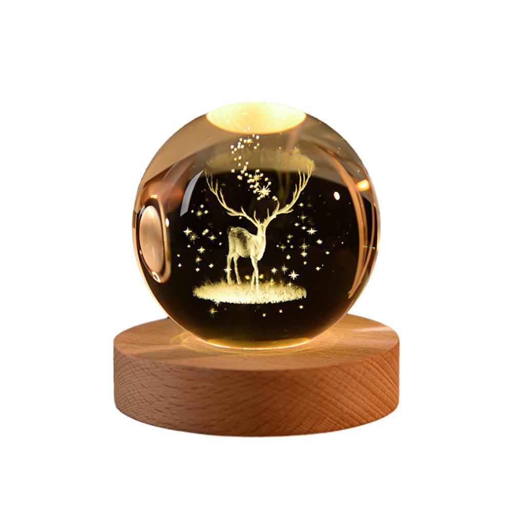 thumbnail image 5 of Ruifaya Bola de cristal del sistema solar 3D, esferas estelares calmantes de 2,4 pulgadas, la galaxia, luz de noche en forma de bola para la decoración de la sala de estar del dormitorio, escultura, 5 of 7