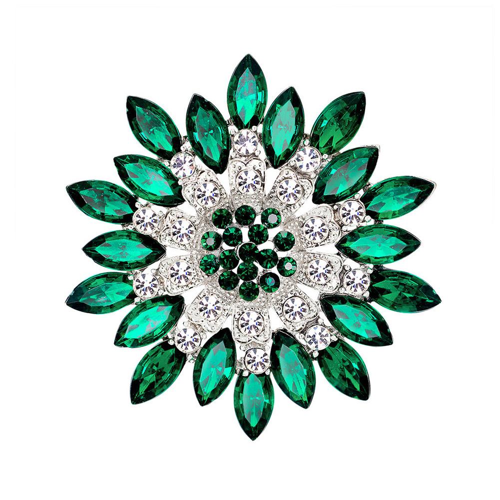 thumbnail image 4 of SGACAI Broche de mujer, broche de flores, broche de cristal con diamantes de imitación, joyería para fiesta de bodas, 4 of 7