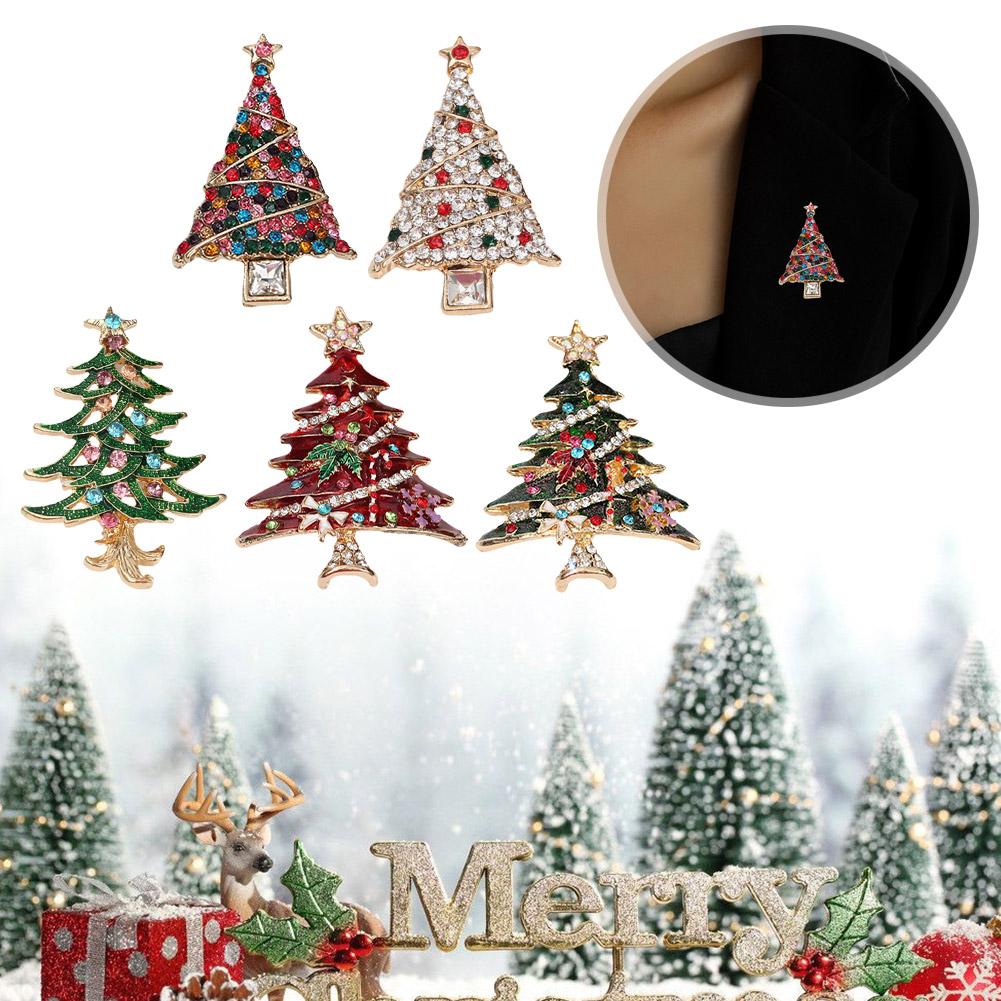 thumbnail image 2 of Ruifaya Broche de árbol de Navidad, broche de solapa con árbol de Navidad con diamantes de imitación, accesorios de joyería navideña con diamantes de imitación unisex para mujeres, hombres y amigos, 2 of 7