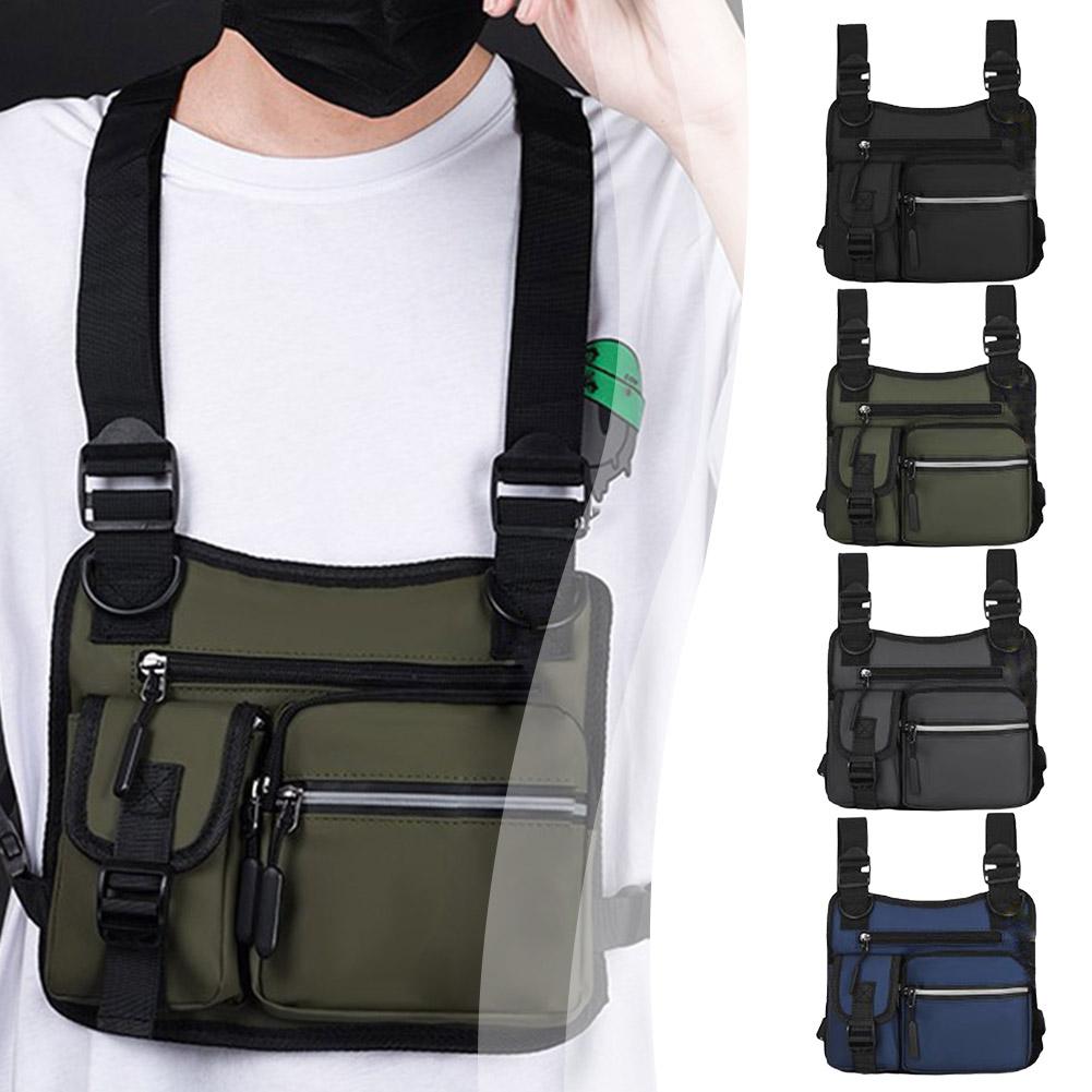 thumbnail image 3 of Wartleves Chaleco táctico de moda para deportes al aire libre, bolsa de ciclismo, bandolera D1P2, para hombre, 3 of 7