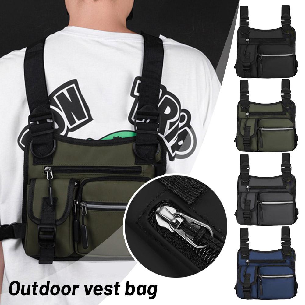 thumbnail image 2 of Wartleves Chaleco táctico de moda para deportes al aire libre, bolsa de ciclismo, bandolera D1P2, para hombre, 2 of 7