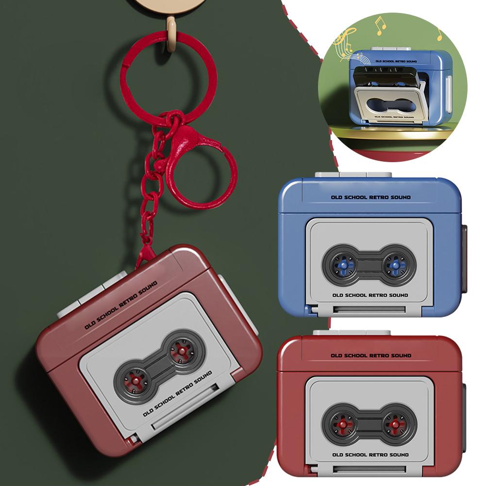 thumbnail image 2 of SGACAI Mini llavero creativo con grabadora de cinta, llavero con grabadora vintage, 1 unidad, 2 of 7