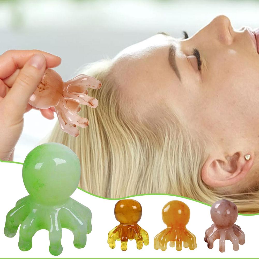 thumbnail image 2 of SGACAI Peine masajeador de pulpo para la salud del cuero cabelludo, masajeador de puntos de acupuntura, meridianos ▲ξ, 2 of 7
