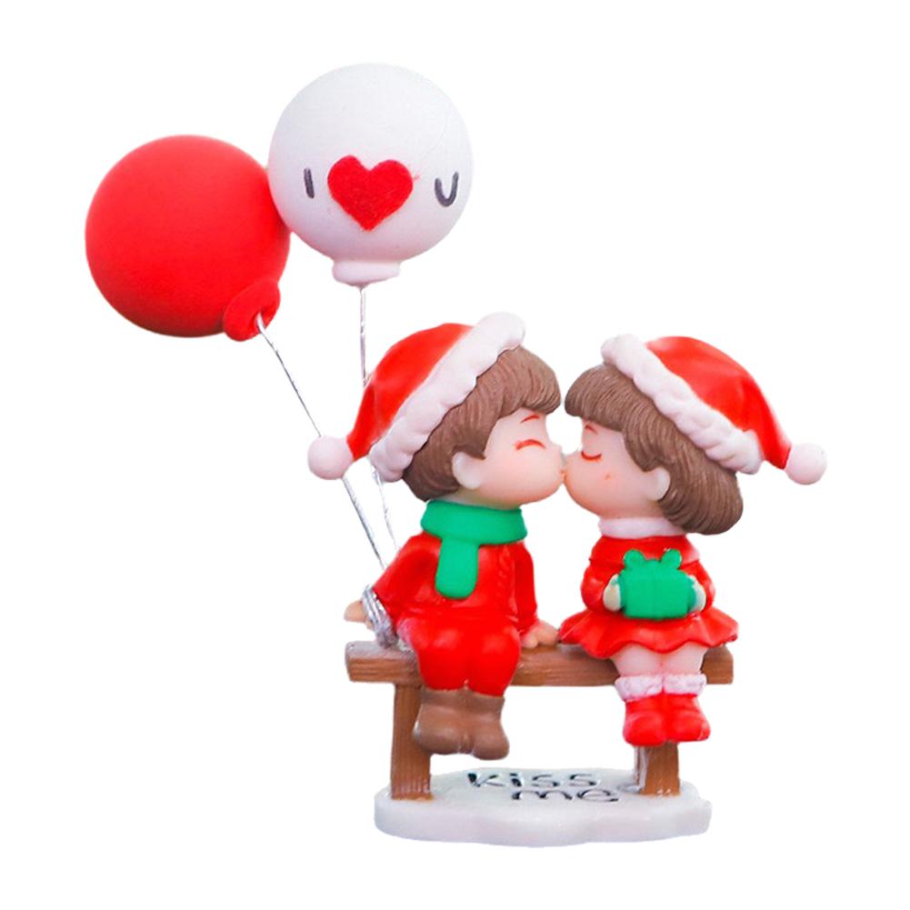 thumbnail image 5 of Wartleves Figuras de pareja de dibujos animados navideños, adorno para el interior del coche, regalo para el salpicadero R8, 5 of 7