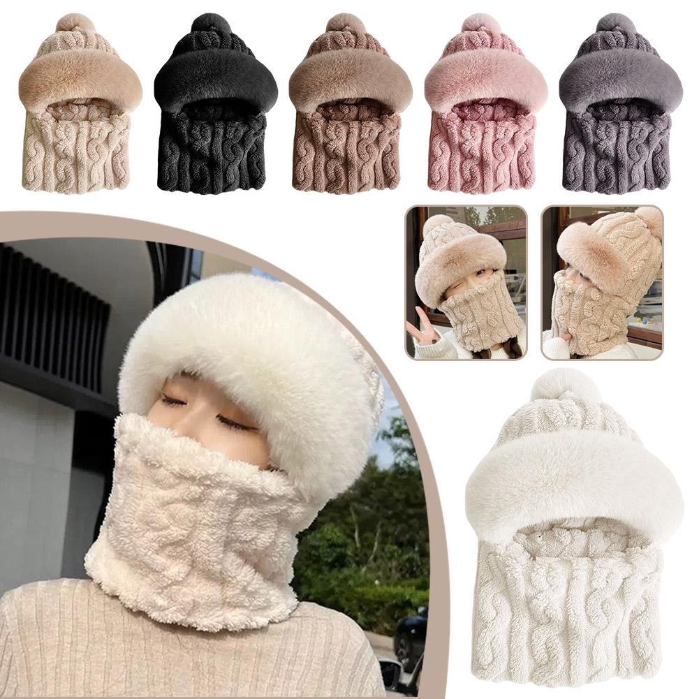 thumbnail image 2 of Ruifaya Gorro de punto térmico de una pieza para ciclismo, cálido, resistente al viento, de felpa y esponjoso, 2 of 7