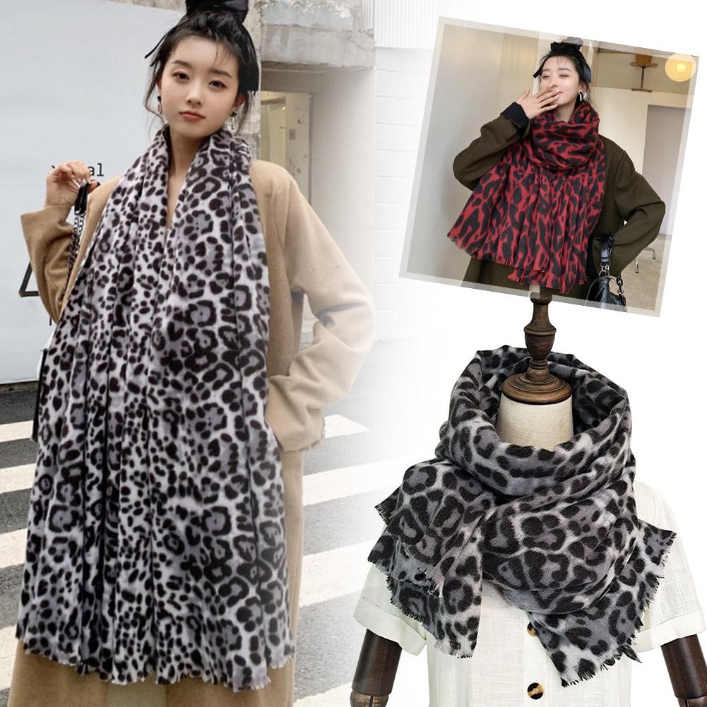 thumbnail image 2 of Ruifaya Bufanda de mujer suave con estampado de leopardo, bufanda de invierno para viajes y fiestas, cálida π D1P2, 2 of 7