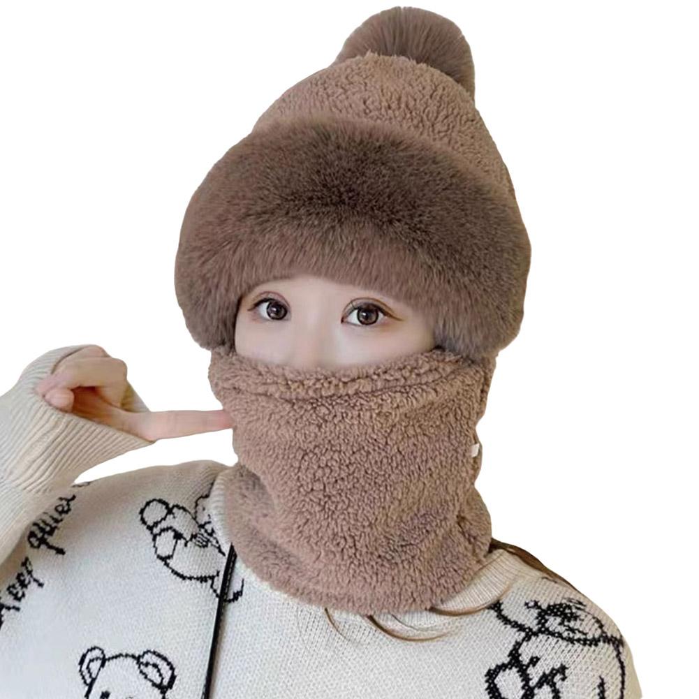 thumbnail image 4 of Wartleves Conjunto de gorro y bufanda para el cuello de una pieza con máscara facial completa de invierno para mujer, 4 of 7