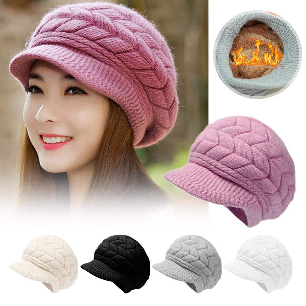 thumbnail image 2 of Wartleves Gorros de invierno para mujer, gorro de punto cálido, gorro holgado con ala ancha, 2 of 7