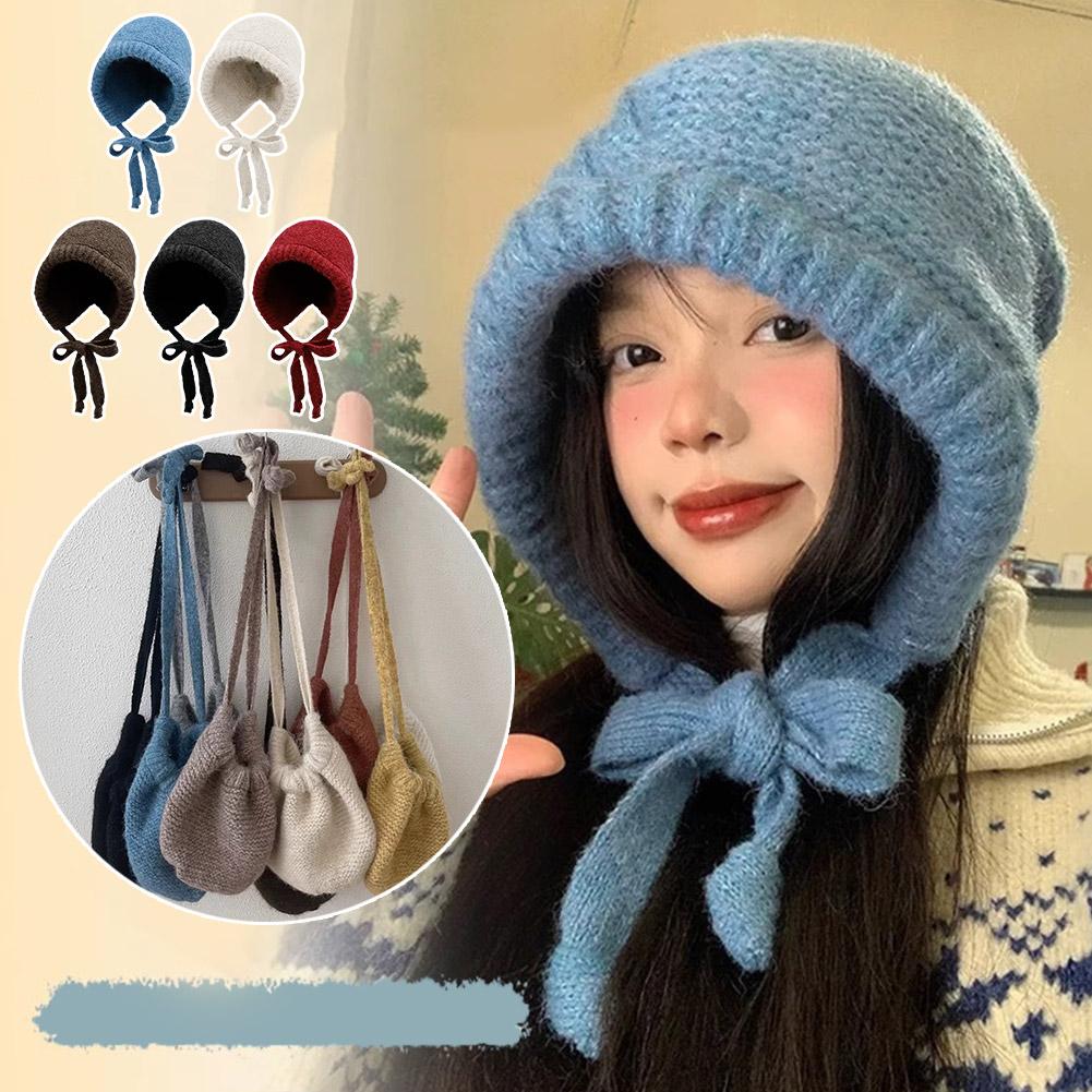 thumbnail image 2 of SGACAI Gorro de punto 2 en 1, moderno, grueso, cálido, con protección para las orejas, 2 of 7