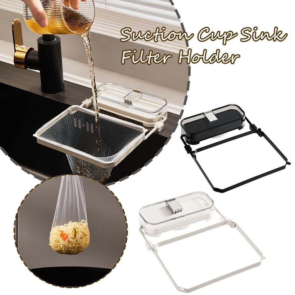 thumbnail image 2 of SGACAI Soporte de filtro de fregadero con ventosa Filtro de residuos de alimentos para fregadero de cocina antiobstrucción, 2 of 7