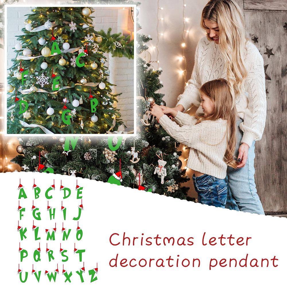 thumbnail image 3 of Ruifaya Colgante de árbol de Navidad con 26 letras, adornos de acrílico navideños de 26 letras colgantes, letras del alfabeto de Navidad para árbol de Navidad, decoración festiva, regalos creativos, 3 of 7