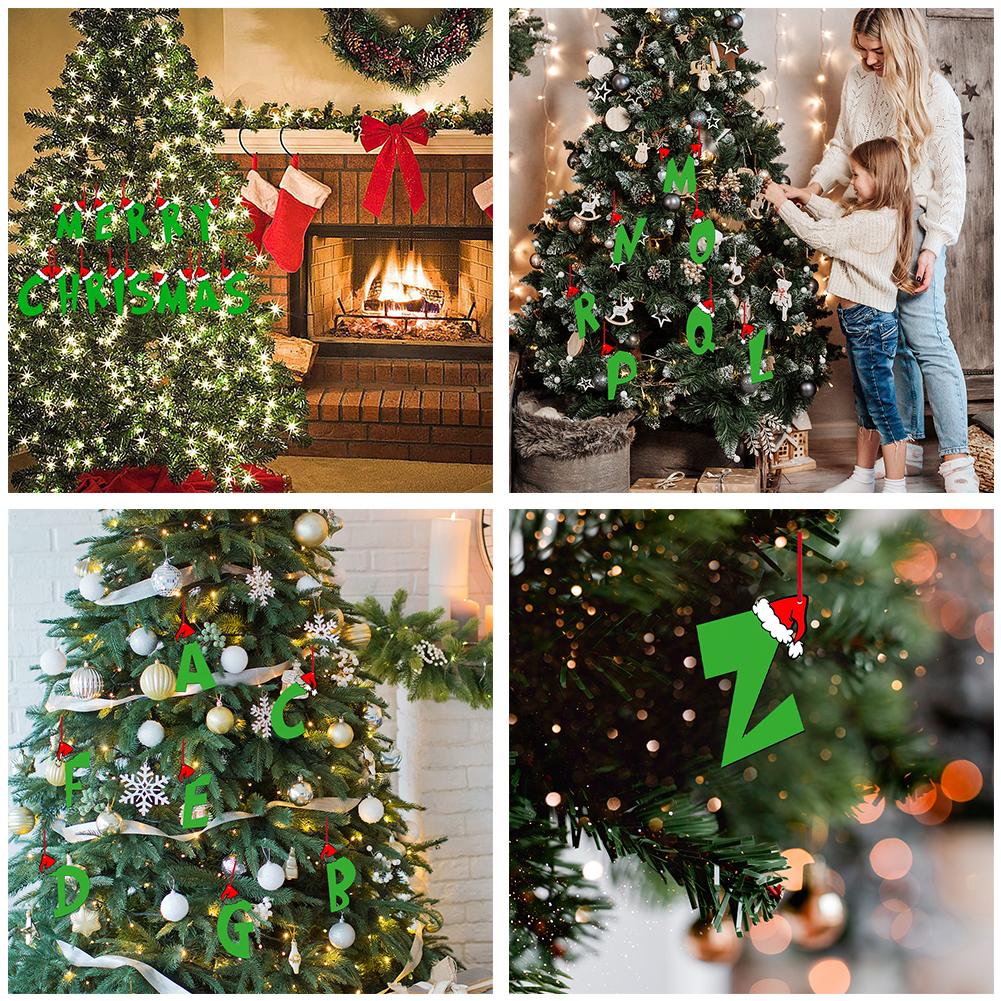 thumbnail image 2 of Ruifaya Colgante de árbol de Navidad con 26 letras, adornos de acrílico navideños de 26 letras colgantes, letras del alfabeto de Navidad para árbol de Navidad, decoración festiva, regalos creativos, 2 of 7