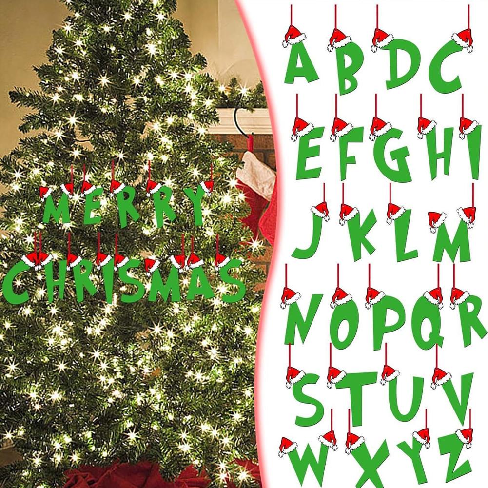 thumbnail image 4 of Ruifaya Colgante de árbol de Navidad con 26 letras, adornos de acrílico navideños de 26 letras colgantes, letras del alfabeto de Navidad para árbol de Navidad, decoración festiva, regalos creativos, 4 of 7