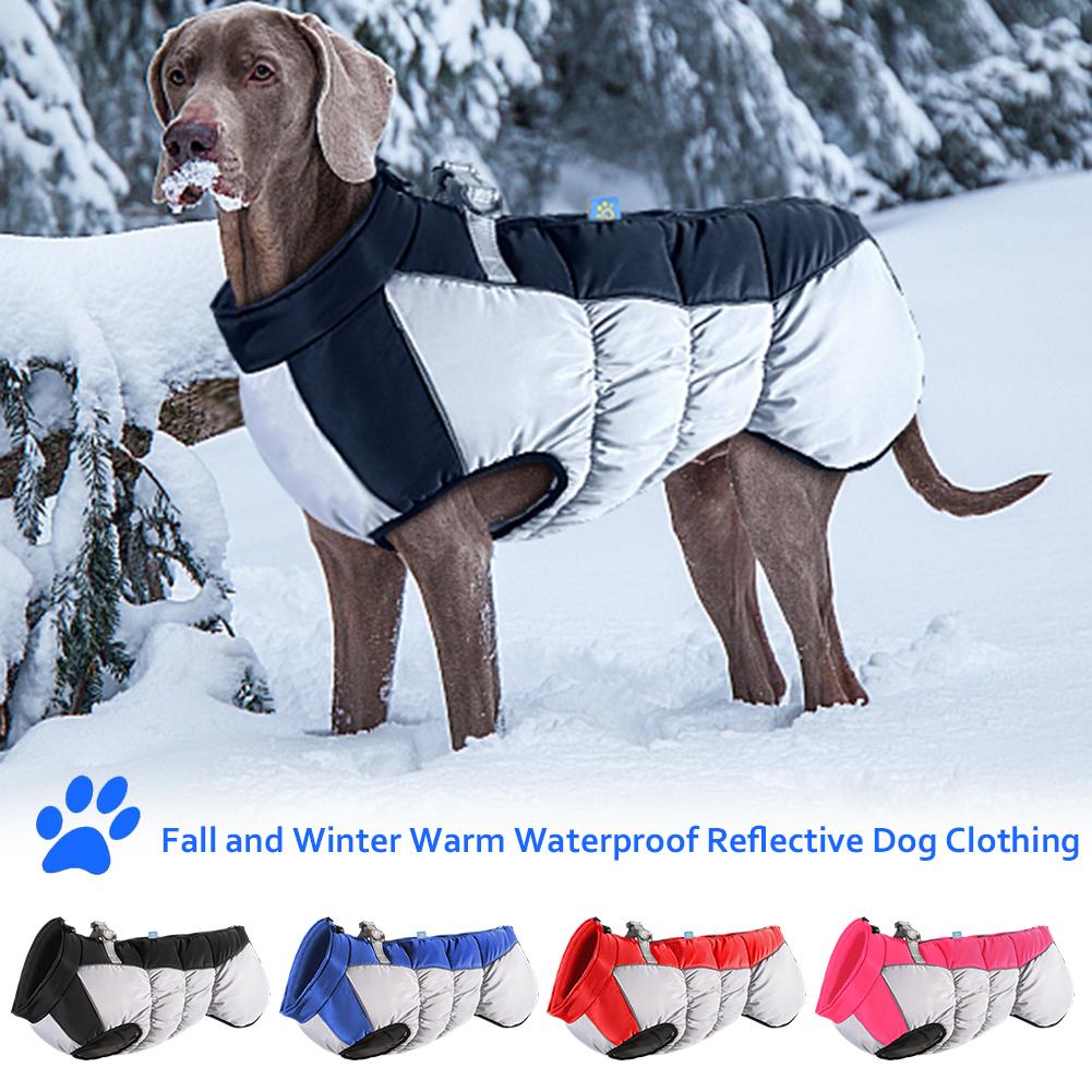 thumbnail image 3 of Wartleves Ropa para mascotas otoño invierno ropa cálida para perros impermeable reflectante pe D1P2, 3 of 7