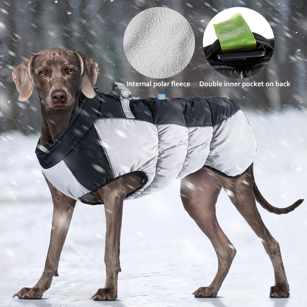 thumbnail image 2 of Wartleves Ropa para mascotas otoño invierno ropa cálida para perros impermeable reflectante pe D1P2, 2 of 7