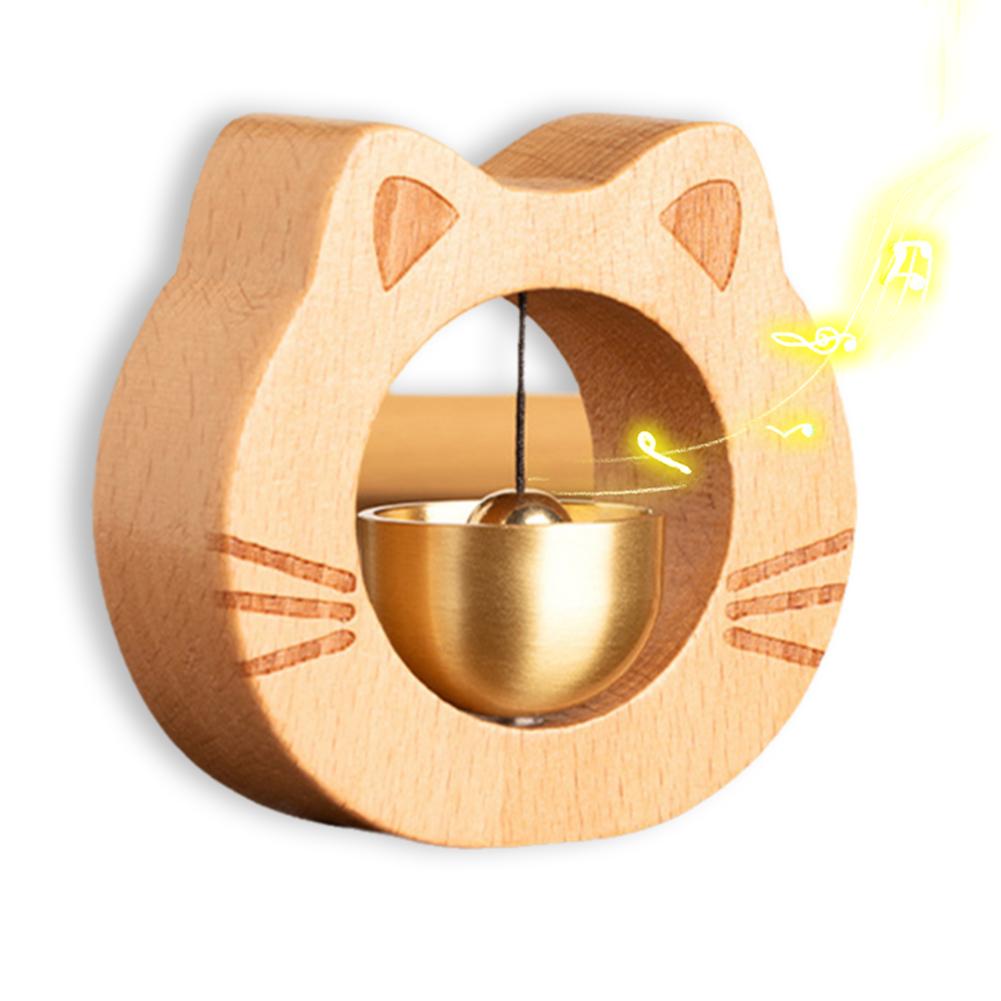 thumbnail image 5 of Wartleves Timbre de madera estilo gato para puerta de entrada, timbre de viento para puerta de entrada, timbre para comerciantes, 5 of 7