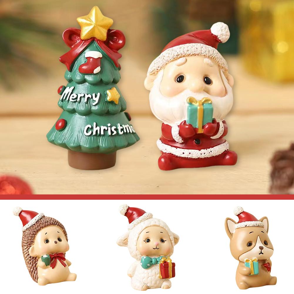 thumbnail image 3 of SGACAI Mini adornos navideños, regalos navideños, animales decorativos de resina, manualidades, 3 of 7