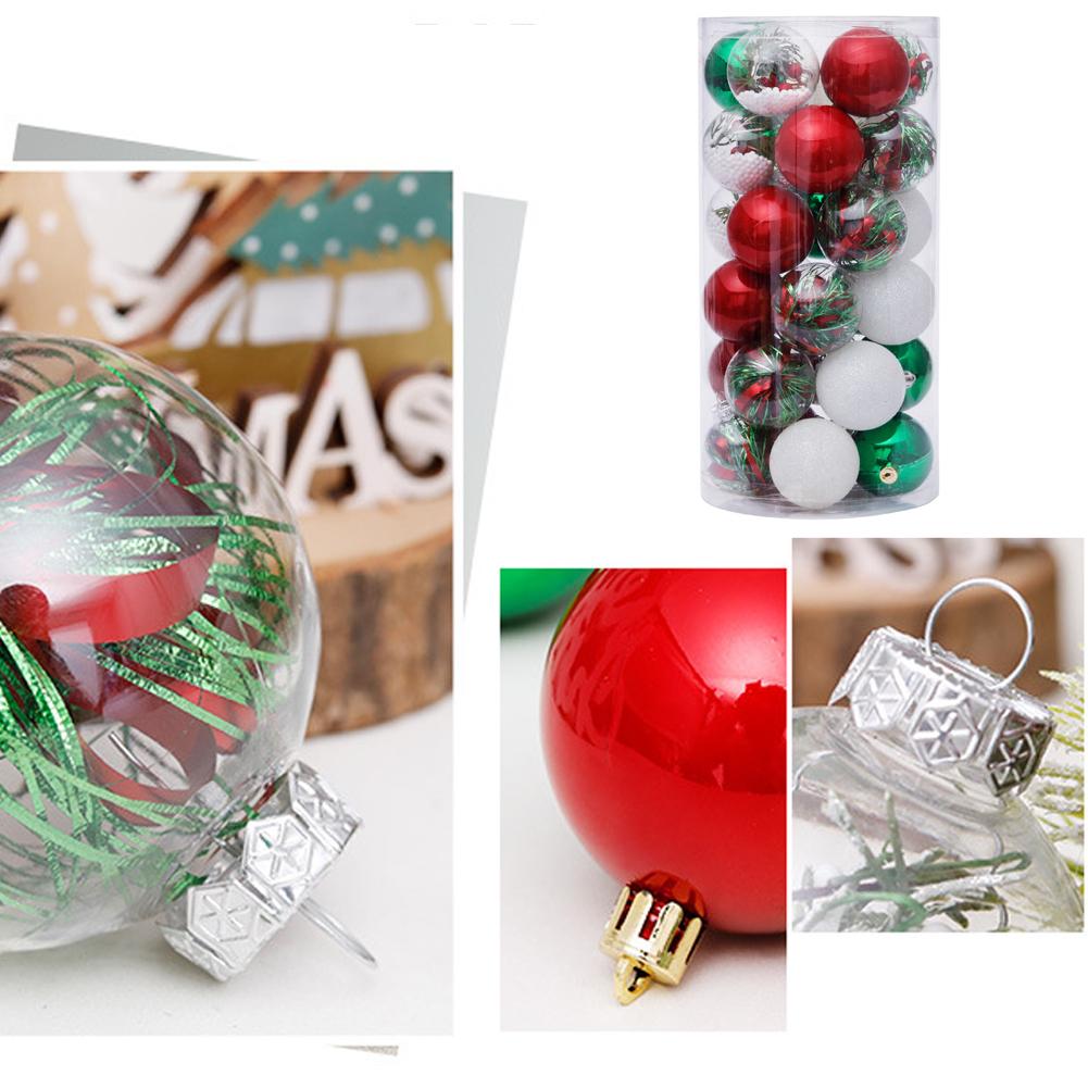 thumbnail image 4 of Ruifaya Paquete de 30 bolas navideñas de plástico transparente, bolas navideñas de 6 cm para manualidades, decoración para árbol de Navidad irrompible con purpurina, 4 of 7