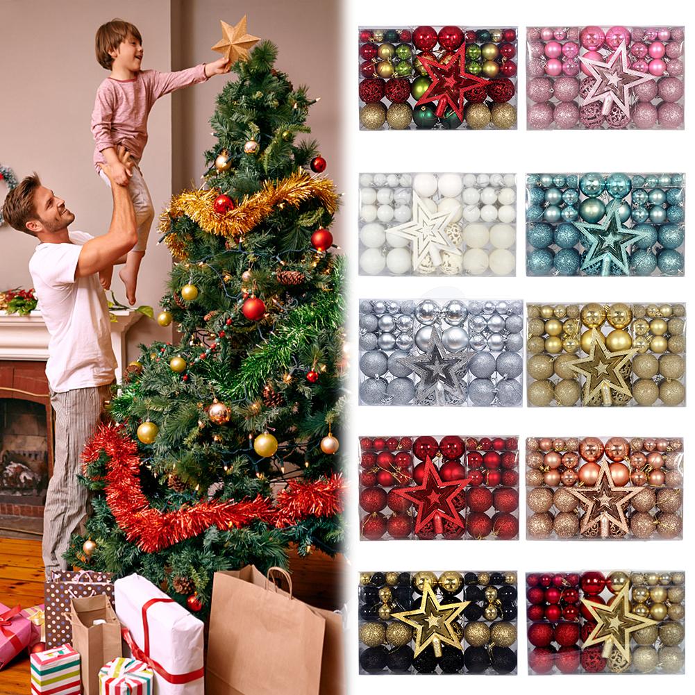 thumbnail image 4 of SGACAI Juego de adornos navideños de bolas irrompibles para decoración de árbol de Navidad, coloridos adornos navideños, 4 of 7