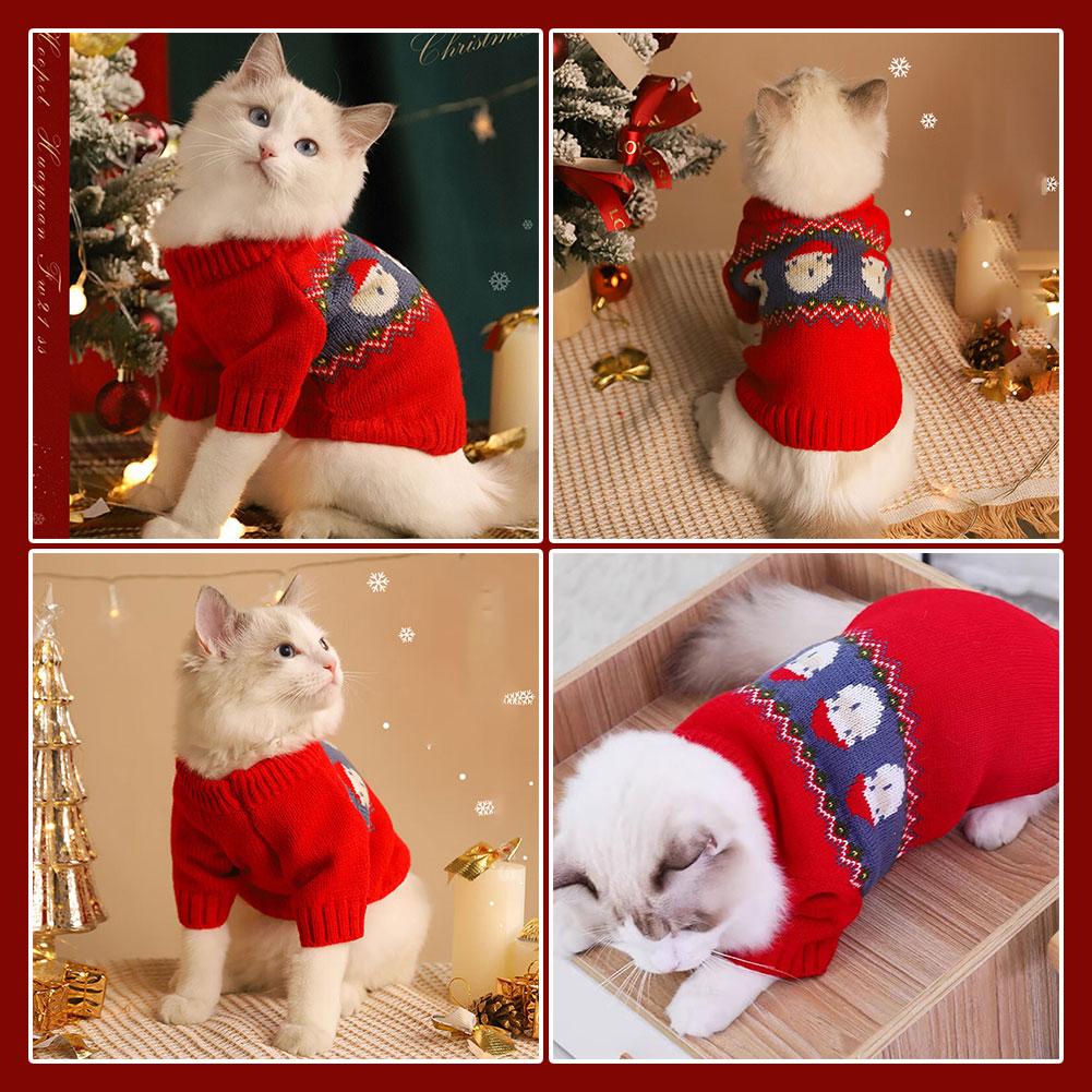 thumbnail image 2 of Ruifaya Chaleco cálido para mascotas, perros y gatos, ropa navideña, suéter de invierno, abrigo para cachorros, ropa, 2 of 7