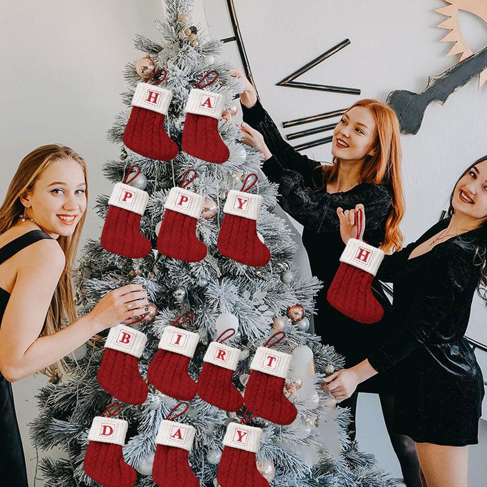thumbnail image 3 of SGACAI Letras Medias navideñas Tejido Árbol de Navidad Colgante Adornos Navidad, 3 of 7