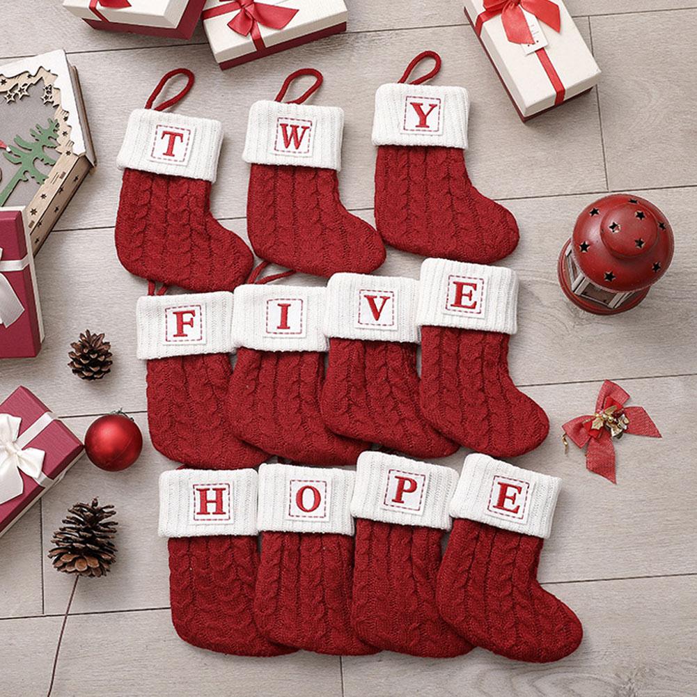 thumbnail image 4 of SGACAI Letras Medias navideñas Tejido Árbol de Navidad Colgante Adornos Navidad, 4 of 7