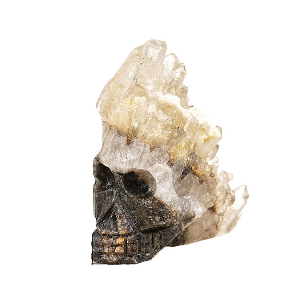 thumbnail image 5 of Ruifaya Escultura de arte fino con piedra preciosa tallada a mano con calavera de cristal, decoración elegante♯, 5 of 7