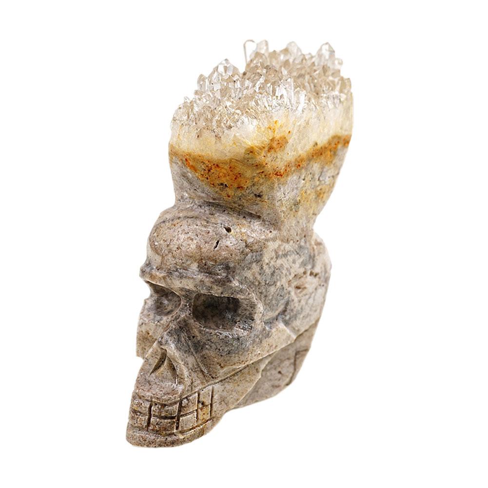 thumbnail image 4 of Ruifaya Escultura de arte fino con piedra preciosa tallada a mano con calavera de cristal, decoración elegante♯, 4 of 7