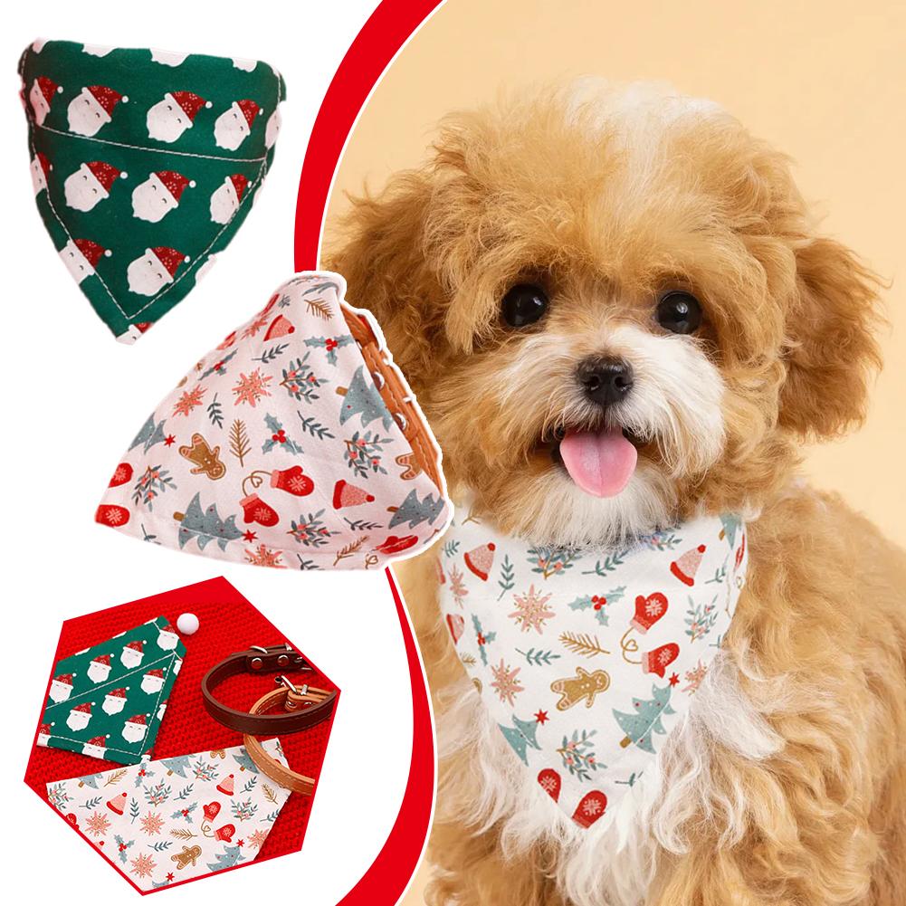 thumbnail image 2 of SGACAI Pañuelos para perros con forma de árbol de Navidad, pañuelos triangulares suaves, baberos lavables, accesorios de, 2 of 7